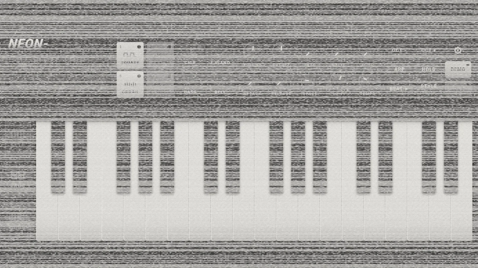 the frame breaking into horizontal gray bands and noise